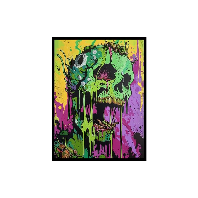 Realm Guard 100ct Textured TCG/MTG Art Card Sleeves (Melting Skull)