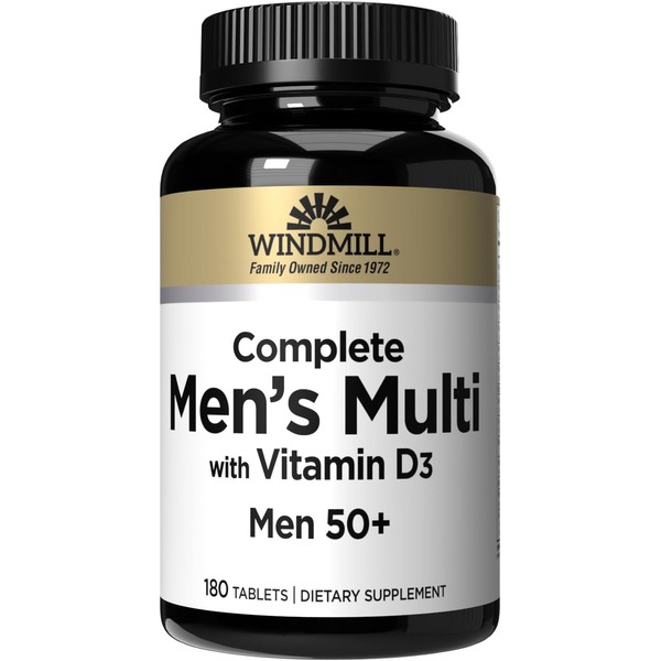 Windmill Natural Vitamins Men’s Multi 50+, with Vitamin D3, Mens