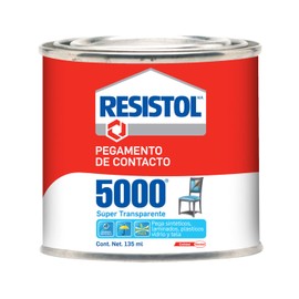 Resistol 5000 Súper Transparente, pegamento de contacto flexible, pegamento transparente para manualidades, pegamento 5000 impermeable para materiales sintéticos, 1x135ml