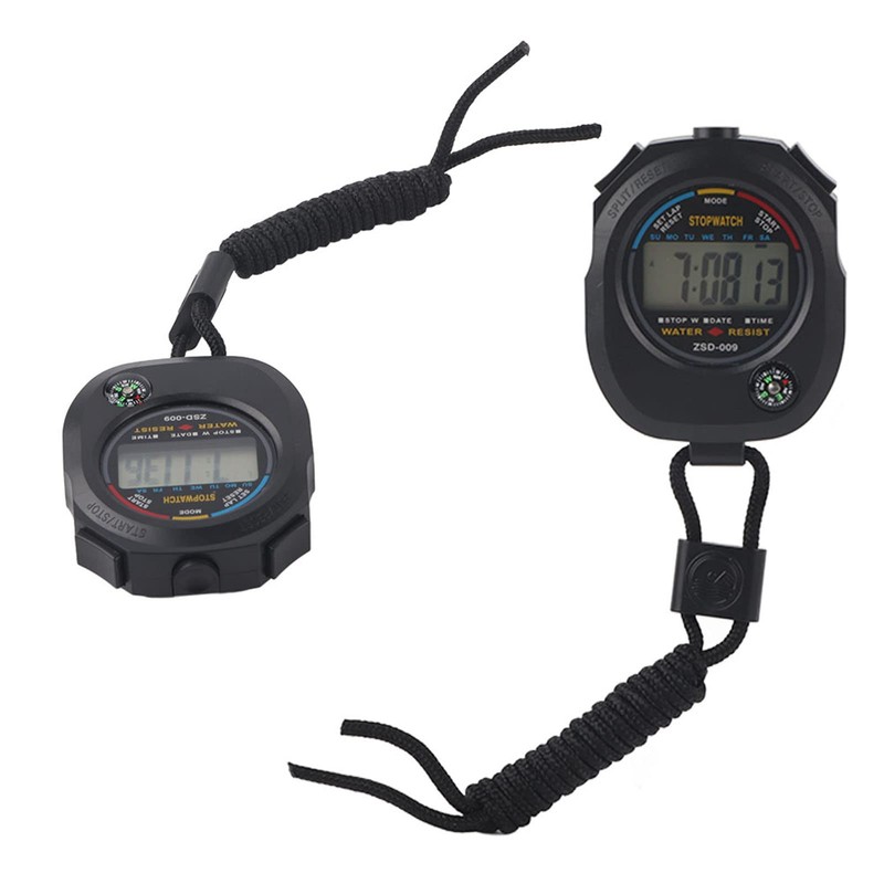 Stopwatch Timer, 2 PCS Multifunctional Handheld Digital LCD Stopwatch Timer