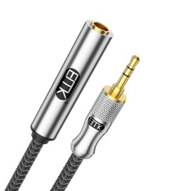 EMK 1/4 to 3.5mm Adapter, Headphone Adapter 1/4 to 3.5mm, 1/4" Female to 1/8" Male Stereo Audio Adapter for Speaker,Amplifiers, Guitar, Home Theater Devices, Laptop, Headphones (1Ft/0.3M, Silver)