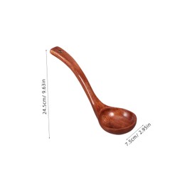 FELTECHELECTR Wooden Soup Ladle with Long Handle Solid Spoon for Cooking Serving Versatile Kitchen Utensil for Ramen Hotpot More