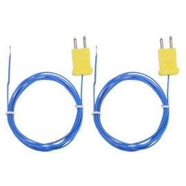 MECCANIXITY 2pcs K Type Thermocouple Probe Mini Connector Temperature Sensor Universal for TM-902C TES1310 Thermometer, 0-220C 4.9ft Blue