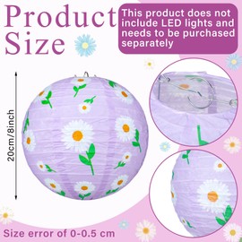 Panelee 12 Pcs Spring Daisy Party Decorations Daisy Pastel Paper Hanging Lanterns 8 Inch Flower Round Lanterns for Spring Party Office Classroom Decorations Indoor Outdoor