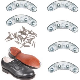 Metal Shoes Heel Plates 3 Pairs Heel Sole Guard Repair Pads with Screw Nails Heel Replacement Taps for Boots and Shoes