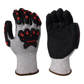 Armor Guys Basetek Premium Work Gloves with HCT MicroFoam Nitrile Coating - ANSI A3 Cut Level, Padded Gel Palm & TPV Back Hand Protection - Ideal for Construction, Oil & Gas, Mining - Size L, 12/PK