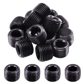 Mardatt 20Pcs 1/8" NPT Plug Pipe Plug Fitting Carbon Steel Male Thread Internal Allen Head Pipe Plug Set