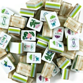 ,American Mahjong Set with 160 Tiles, Custom 4-Layer Mahjong Tiles,Acrylic Luxury Mahjong,Palm Royale Mahjong TilesColor: Deep Pink