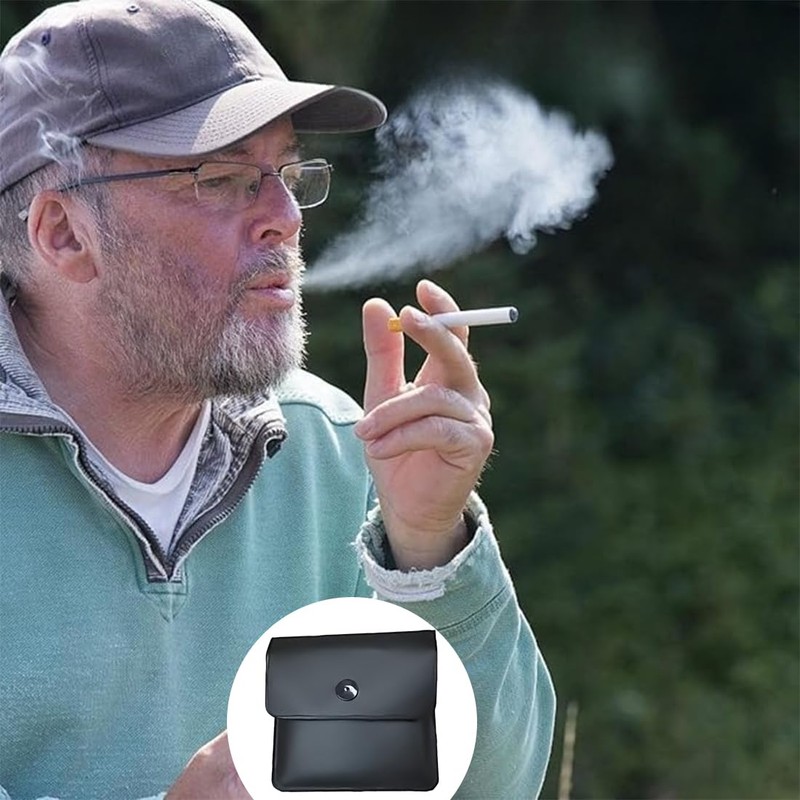 3 Pocket Ashtrays, Fireproof PVC, Ashtray for Travel, Odourless, Portable