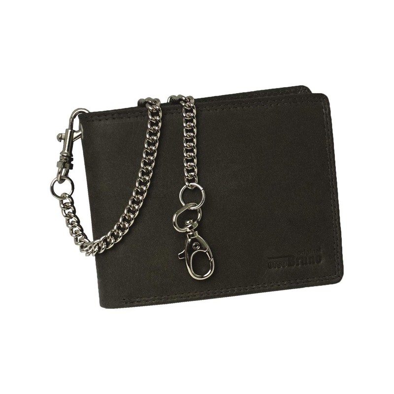 Chain Wallet Landscape Format, dark brown, Vintage