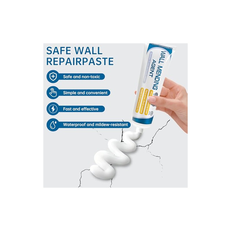 2 Pack Drywall Repair Kit,Wall Mending Agent with Scraper,Drywall Patch