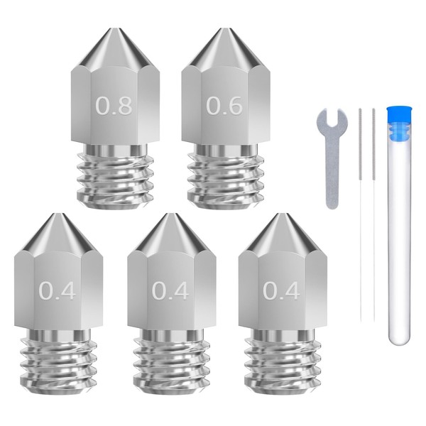 KEAcvise 5pcs Hardened Steel Nozzle Set - mk8 extruder nozzles