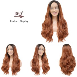 Water Wave Lace Front Wigs for Black Women 13x4x1 T Part 26 Inch Body Wave Lace Front Wigs Synthetic Natural Hairline Heat Resistant Glueless Middle Part Lace Wigs