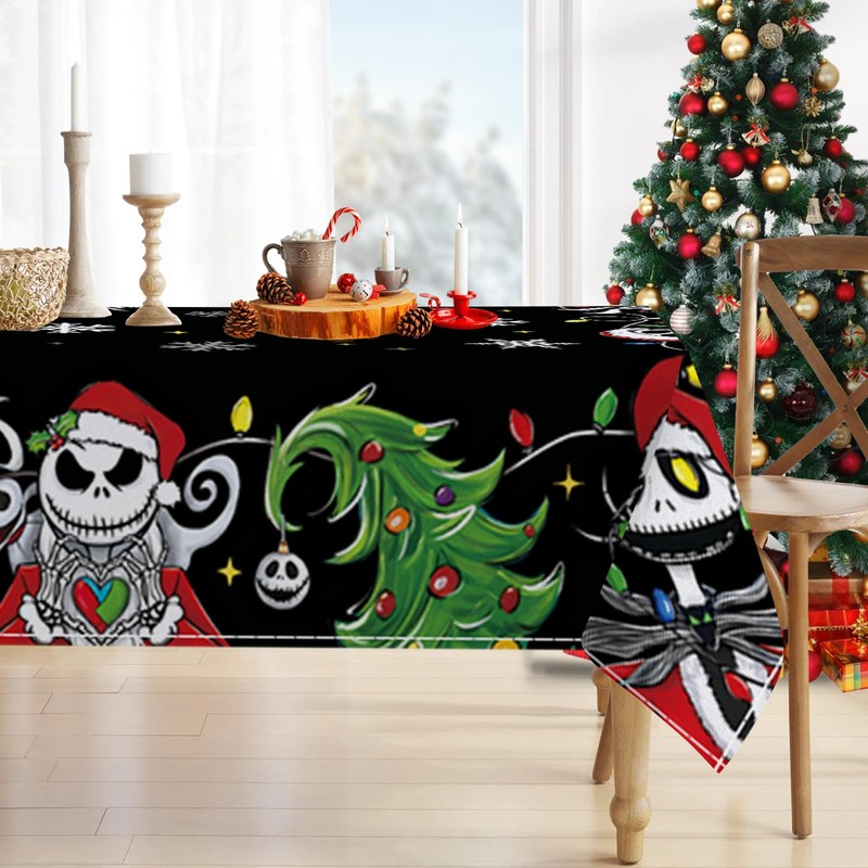 Pycat Christmas Jack Rectangle Tablecloth 60 x 84 Inch