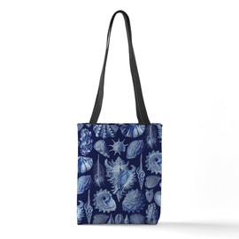 CafePress Vintage Seashells Blue 13"x13" Reusable Grocery Shopping Sling Tote Bag