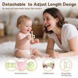 Beißring Spielzeug für Babys, Beißspielzeug für Autistische Kinder, Zahnungshilfe Spielzeug für Neugeborene Babys 3 6 12 18 Monate Jungen Mädchen Ostern Baby Dusche Geschenke, Hellgrün