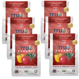 True Organic Tomato & Vegetable Food – Organic Fertilizer for Superior Harvests with 6% Calcium – 4lb Bag Covers 70 sq. ft.- Case of 6