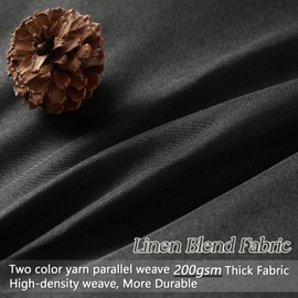 Yuanice Linen Black Boho Shower Curtain 72x72 Waterproof Bathroom Curtain,Adjustable Height Bath Curtain with Weighte Hem,Natural Cloth Fabric Washable Shower Curtains for Home and Hotel.