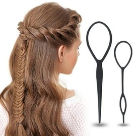 Updo Pins 2P Bun Hair Hook 1 Set Ribbon Bell (WFLQLS2) / 올림머리 핀 2P 똥머리 헤어 고리 1set 리본 방울 구 (WFLQLS2)