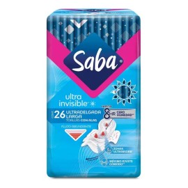 Toalla Femenina Ultra Invisible 26 Piezas Saba