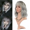 FAELBATY Ombre Grey Wig Short Bob Wigs with Air Fringe