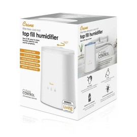 Crane USA 1.2 Gallon 2-in-1 Ultrasonic Cool Mist Top Fill Humidifier 500 sq ft