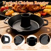 Vertical Cast Iron Chicken Roaster with Drip Pan for Juicy