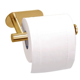 XUJIAHE Toilet Paper Holder, Rustproof Adhesive Toilet Paper Holder, Stainless Steel Toilet Roll Holder Self Adhesive, No Drilling Toilet Paper Roll Holder Stick on Wall(Gold)