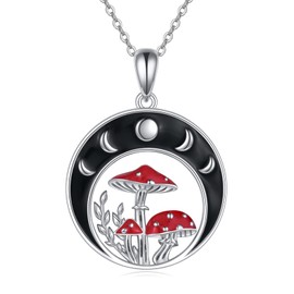 YAFEINI Bat/Music/Phoenix/Compass/Cardinal Necklace 925 Sterling Silver Bat Viking Gothic Goth Jewellery Gifts for Women, Sterling Silver, Not known.