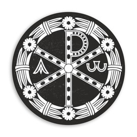 2 x 10cm Ancient Christian Symbol Vinyl Stickers - Jesus Christ Alpha Omega Sticker #70864