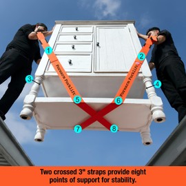 Forearm Forklift 2-Person Lifting and Moving Straps - Lift and Carry Furniture, Appliances, Mattresses or Items up to 800 lbs Like a Pro, Includes Movers Rubber Band, Firehouse Red Special Edition