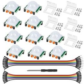 YELUFT 10 Stück PIR Bewegungssensor Bewegungsmelde Modul mit 5 Stück Exklusivem Gehäuse für Arduino Raspberry Pi