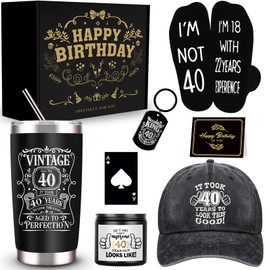 JTAMOHI JTAMOHI 30th Birthday Gifts for Men, Unique 30 Year Old Birthday Gifts Box with 20 Oz Tumbler, Scented Candle, Socks, Baseball Cap, 30th Men Gifts for Husband, Dad, Friends, Coworker, Teachers, Boss