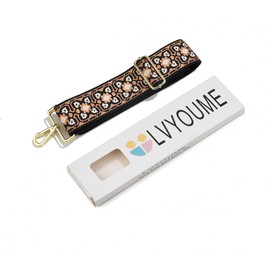 LVYOUME Purse Strap Brushed Brass Hardware 2" Wide Replacement Crossbody Straps Adjustable Shoulder Strap Extra Long Bag Strap for Crossbody Handbags