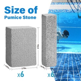 KEOHOLI 12 PCS Pools Pumice Stone,Pumice Stone for Pool Cleaning, Calcium Remover for Pool Tile,Pool Cleaner to Remove Rust and Dirt (3.93 x 2.75 x 1.57in&5.9x1.4x0.9in)