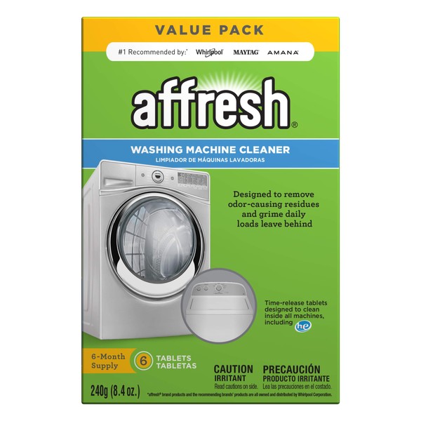 Affresh W10501250 Washing Machine Cleaner, 6 Tablets: Cleans Front Load and Top Load Washers, Including HE