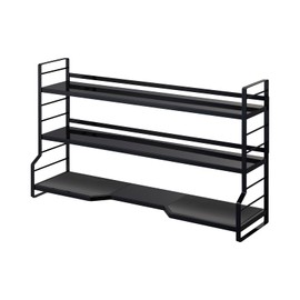 Yamazaki Home Sturdy, Standing Stovetop Kitchen Rack/Spice Shelves | Steel | Countertop Shelf, One Size, Black