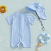 Nibbcoa Toddler Baby Boys Seersucker Short Sleeve One Piece Rash