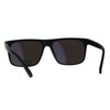 Retro Unisex Sunglasses Simple Matte Black Rectangular Frame Blue Mirrored
