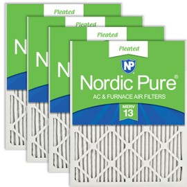 Nordic Pure 12x25x1 (11 3/4 x 24 3/4 x 3/4) Pleated MERV 13 Air Filters 4 Pack