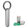 VANSU Titanium Keychain Pill Holder,Portable Mini Pill Case, Waterproof Small