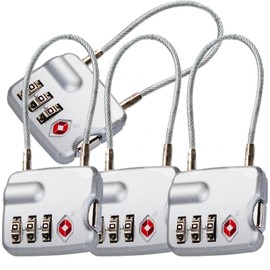 4 Pack TSA Approved Luggage Lock for Suitcases, Backpack, and Baggage with Zinc Alloy Body