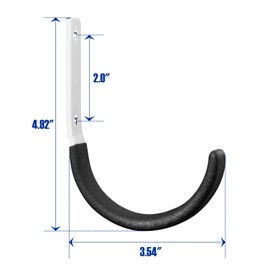 GeeWatom Heavy Duty Steel Garage Hooks,Garage Storage Utility Hooks,Heavy Duty Garage Garden Tool Organizer,Steel Wall Mount Hooks, Garden Hose Hanger, Small U Hooks (Black 2 Pack)