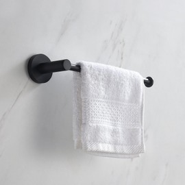 KIBI Circular 10-Inch Bathroom Towel Bar – Solid Brass Construction, Modern Space-Saving Design, Corrosion and Rust-Resistant Wall Mounted Hand Towel Holder (Matte Black)