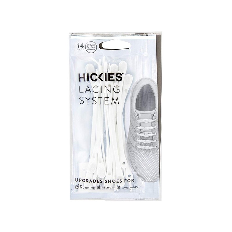 HICKIES Elastic Tie-Free Shoe Laces (2.0 New), White