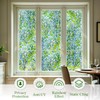 DARUITE Stained Glass Window Film, Green Leaf Pattern Window Film