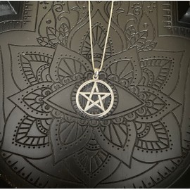 Jewelry Trends Sterling Silver Pentacle Pentagram Star Pendant Necklace 18"