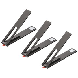 uxcell Cell Phone Kickstand, 3Pack Horizontal & Vertical Desk Stand, Magnetic Foldable Phone Stand for Most Phones, Phone Cases, Tablets, Metallic Black