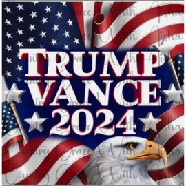 Handmade 20oz Skinny Tumbler Sublimation Transfer Trump Vance 2024 Ready To Press