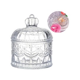 Body Powder Puff Container,Glass Box for Dust Puff,Powder Puff Crystal Container,Glass Powder Puff Jars